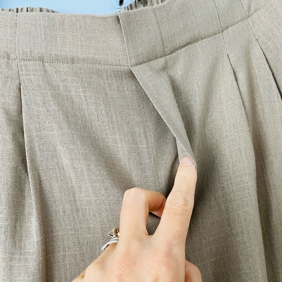 Linen Blend Pants, Pacibe, Size Small, Wide Leg Elastic Waist Flowy Summer Pants - Picture 8 of 14